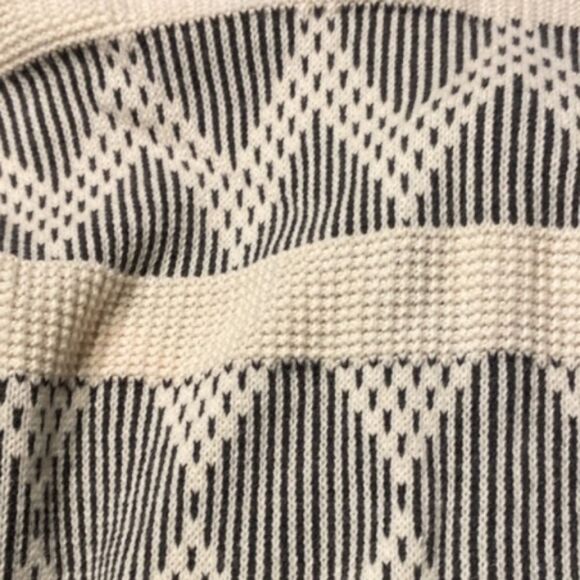 Wool alpaca sweater cardigan top open, fringe small or medium fit cream black - Picture 5 of 16